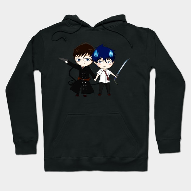 Rin & Yukio Chibi! Hoodie by Nayuki911